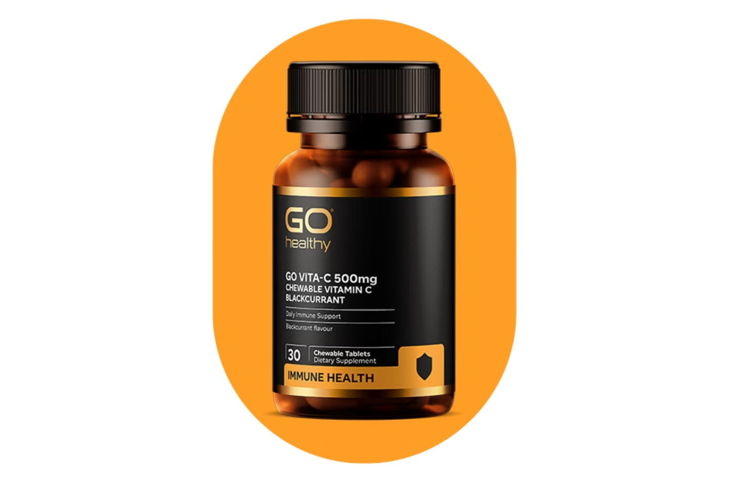 GO VITA-C 500mg CHEWABLE  BLACKCURRANT